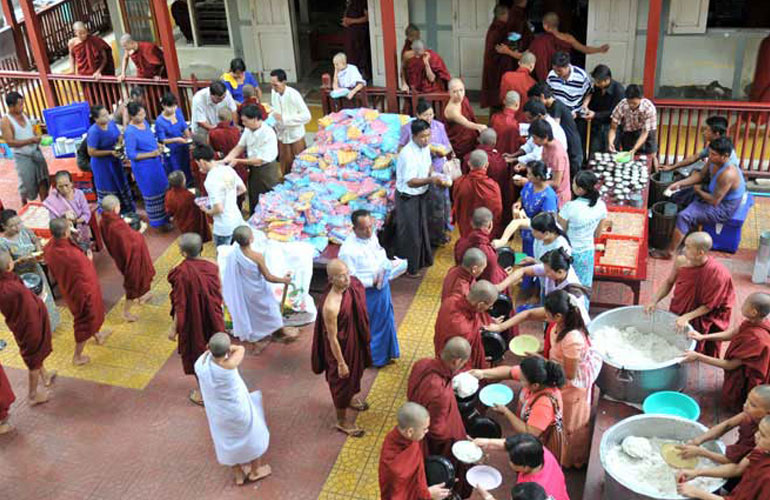 Amarapura people doing alms