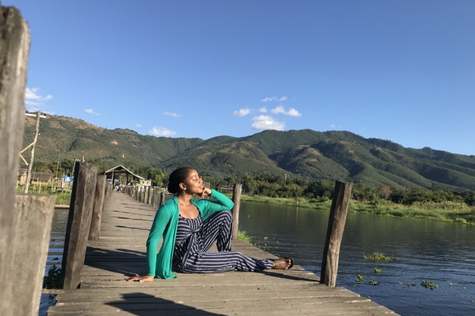 At Inle Lake, you can take time to take photos, breathe fresh air, and admire the clear blue water below.