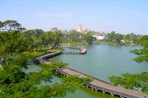 Your Yangon Day Tour continues with a visit to Kandawgyi Lake