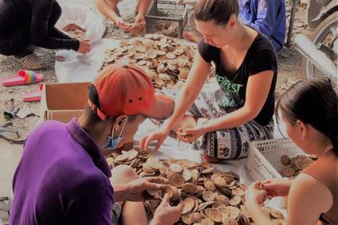 stop at some of Ben Tre's most well-known handicraft factories that fire bricks, make coconut products, and weave carpets